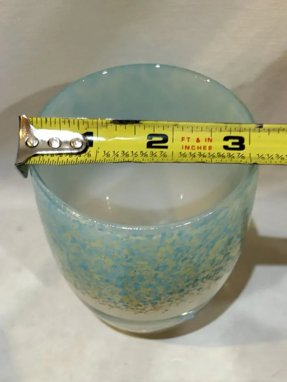 Glassybaby Candle Votive Tealight Holder Above the Clouds #2230 New with Sticker